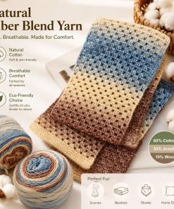 Alternative view of Katech Fairyland Yarn for Crocheting Knitting-Gradient Yarn Cake-4 Pack of 100g/3.52 oz-Soft DK Light Weight #3-60% Cotton 30% Acrylic 10% Wool-Perfect for Scarves. Shawls. Blankets and Garments(A)